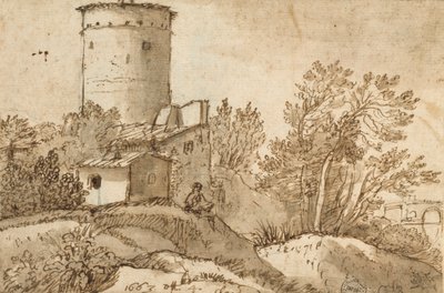 Hospodářské budovy u Tibery, 1663 od Claude Lorrain