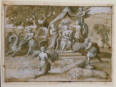 Pocta Ceres (inkoust na papíře) od Claude Lorrain