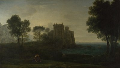 Krajina s Psyché před palácem Cupid The Enchanted Castle, 1664 od Claude Lorrain