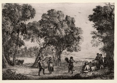 Krajina s country tancem (malý talíř) od Claude Lorrain