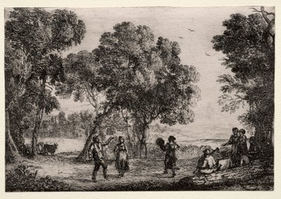 Krajina s malým talířem country tance, c. 1637. od Claude Lorrain