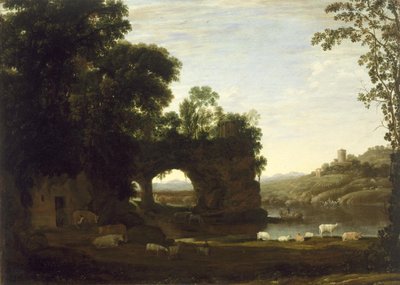 Krajina se skalním obloukem a řekou od Claude Lorrain