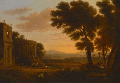 Krajina s otcem psychiky obětujícím v Milesianově chrámu Apollóna od Claude Lorrain
