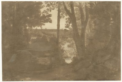 Krajina s výhledem přes stromy od Claude Lorrain