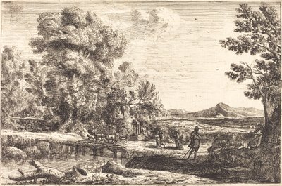 Rebecca a Eliezer (dřevěný most) od Claude Lorrain