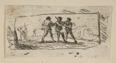 Studie s bandity Dolní sekce, ca. 1633. od Claude Lorrain