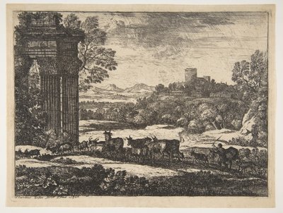 Stádo se vrací v bouřlivém počasí, ca. 1650-51. od Claude Lorrain