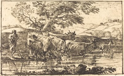 Stádo u napajedla od Claude Lorrain