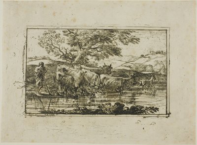 Stádo u napajedla od Claude Lorrain
