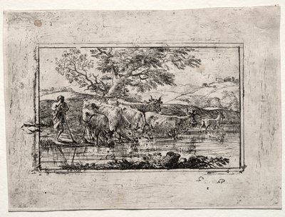 Stádo u napajedla od Claude Lorrain