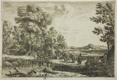 Dřevěný most (Rebecca a Eliezer) od Claude Lorrain