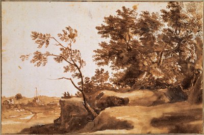 Krajina Tibery s Andělským hradem v pozadí od Claude Lorrain