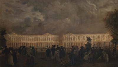 Osvětlení náměstí Ludvíka XV. u příležitosti narození Dauphina, říjen 1781, asi 1781 (olej na plátně) od Claude Louis Chatelet