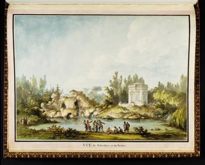 Pohled na Belvedere a skálu, z Recueil des Plans du Petit Trianon od Richarda Miqueho (1728-94) od Claude Louis Chatelet