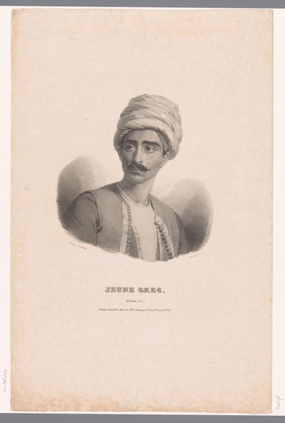 Portrét řeckého mladého muže Jeune Grec (název na objektu) Etudy (název série na objektu) od Claude Marie Dubufe