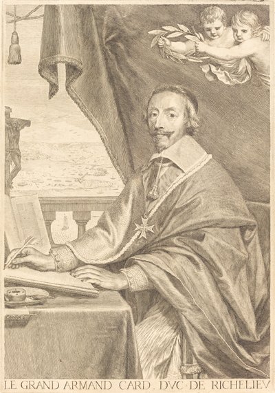 Armand Jean du Plessis, kardinál Richelieu od Claude Mellan