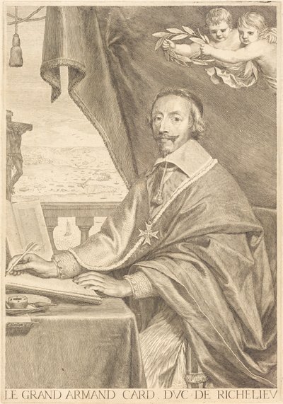 Armand Jean du Plessis, kardinál Richelieu od Claude Mellan
