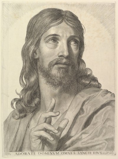 Busta dospělého Krista, 1652. od Claude Mellan