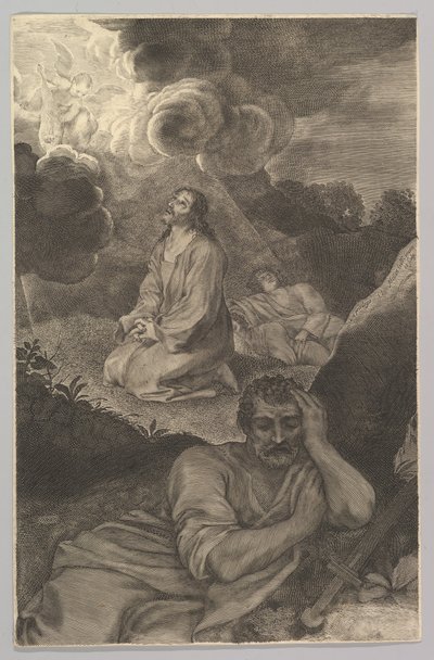 Kristus v zahradě Olivetské, 17. století. od Claude Mellan