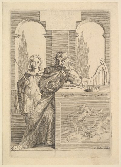 David: Titulní stránka pro Talon, LHistoire Sainte, III, 1645. od Claude Mellan