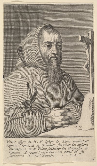 François Le Clerc Du Tremblay, známý jako Otec Joseph, 1638. od Claude Mellan