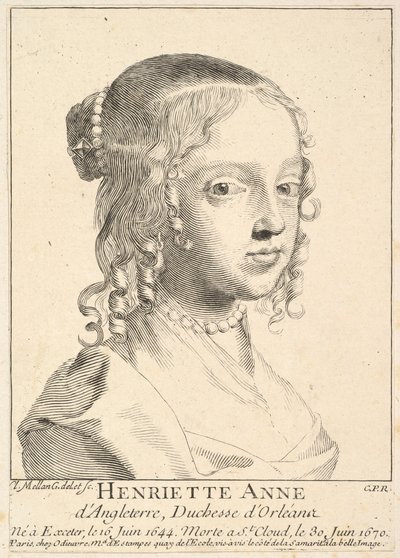 Henriette-Anne Anglická, vévodkyně z Orleansu. od Claude Mellan
