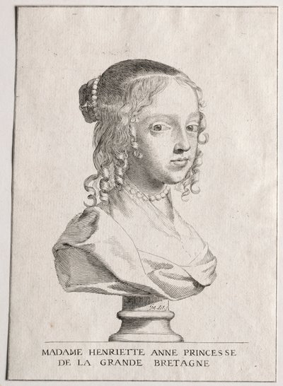Henriette-Marie dAngleterre, vévodkyně dOrleans. od Claude Mellan
