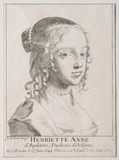 Henriette-Marie dAngleterre, vévodkyně dOrleans. od Claude Mellan