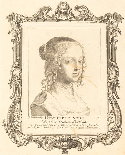 Henriette Anne z Anglie, vévodkyně z Orléans od Claude Mellan