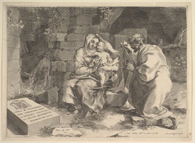 Svatá rodina odpočívá na útěku do Egypta, 1635. od Claude Mellan