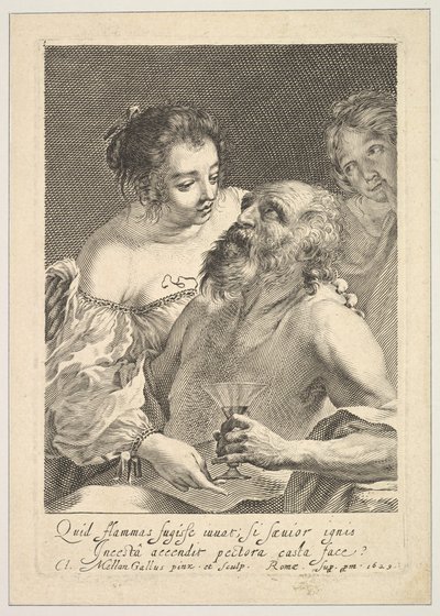 Lot a jeho dcery, 1629. od Claude Mellan