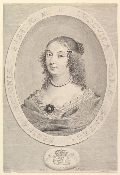Ludovica Maria Gonzaga, královna Polska, 1645. od Claude Mellan