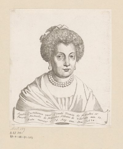 Portrét Agathe de Chatillon od Claude Mellan