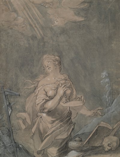 Svatá Marie Magdalena v modlitbě od Claude Mellan