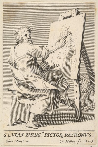 Svatý Lukáš Maluje Pannu, 1625. od Claude Mellan