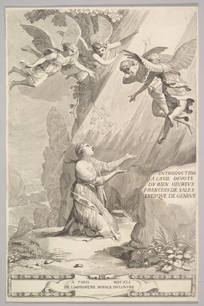 Titulní strana pro François de Sales, Úvod do zbožného života, 1641. od Claude Mellan