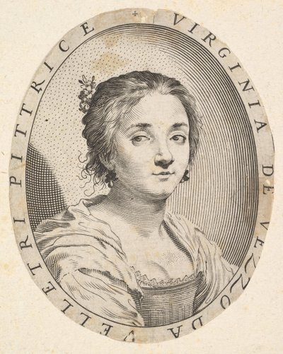 Virginia da Vezzo, manželka Simona Voueta, 1626. od Claude Mellan