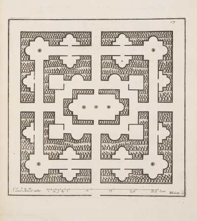 Design for Parterre, from Theater des Plans et Jardinages, pub. 1652 (rytina) od Claude Mollet