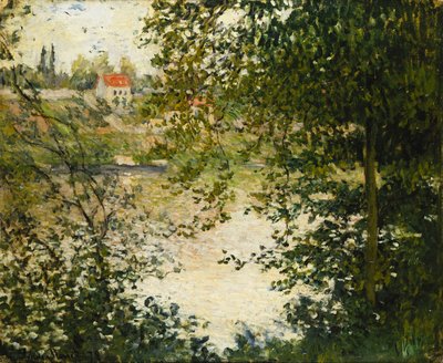 Pohled skrz stromy ostrova La Grande Jatte; Přes stromy, ostrov La Grande Jatte, 1878 od Claude Monet