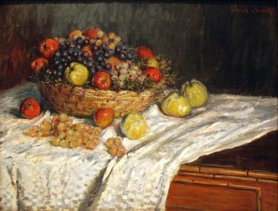Jablka a hrozny od Claude Monet