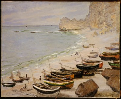 Lodě na pláži v Etretat, 1883 od Claude Monet