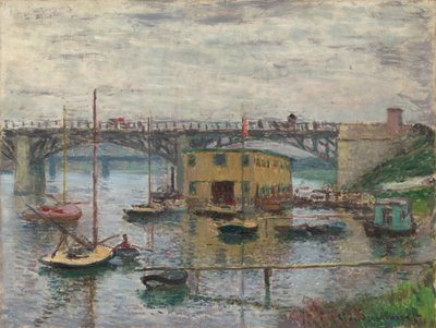 Most v Argenteuil v šedý den, c. 1876. od Claude Monet