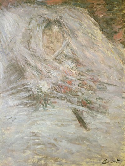 Camille Monet (1847-1979) na smrtelné posteli, 1879 od Claude Monet