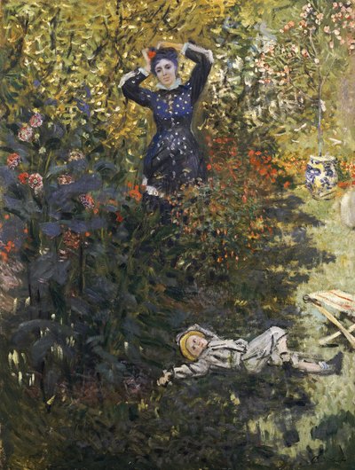 Camille a Jean v zahradě v Argenteuil od Claude Monet