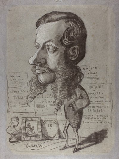 Karikatura Léona Manchona, kolem roku 1858 od Claude Monet