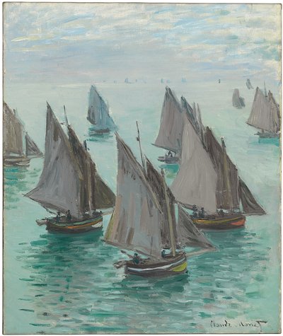 Rybářské lodě, klidné moře, 1868 od Claude Monet