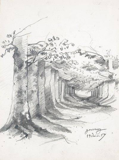 Lesní ulička v Gournay, 1857 od Claude Monet