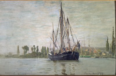 Francouzská chase-maree na kotvě (u Rouenu) - olej na plátně od Claude Monet
