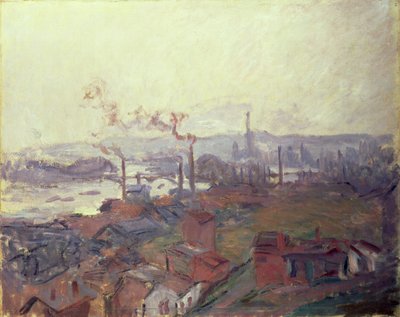 Celkový pohled na Rouen z banky Svaté Kateřiny, kolem roku 1892 od Claude Monet