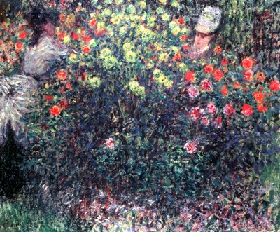 Dívky v pevné mase jiřinek, 1875 od Claude Monet